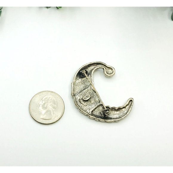 Christmas brooch santa head with red hat iridescent rhinestones by TC - Picture 3 of 4